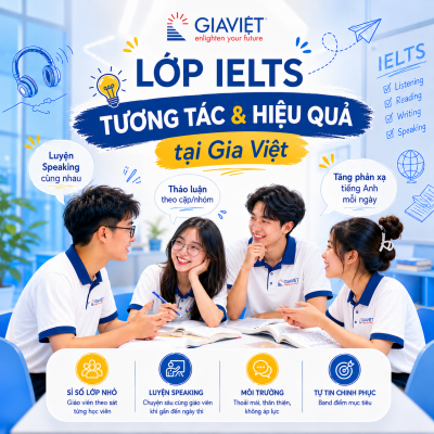  LỚP LUYỆN THI IELTS TƯƠNG TÁC & HIỆU QUẢ TẠI GIA VIỆT